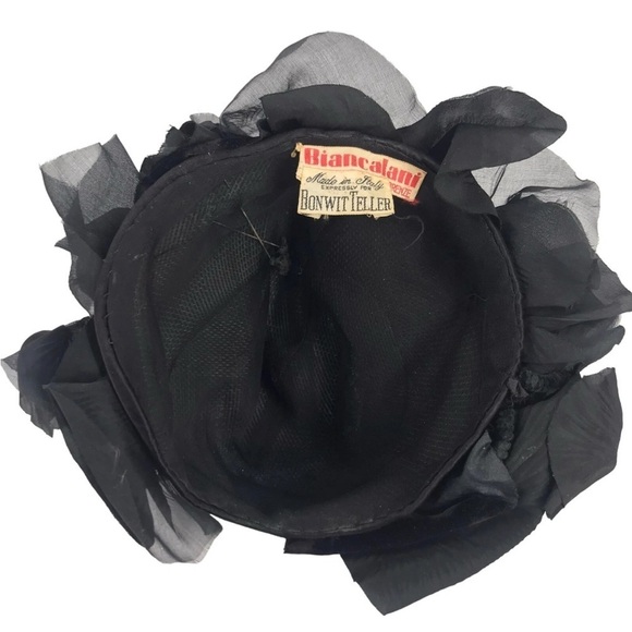 BIANCALANI FIRENZE MADE IN ITALY EXPRESSLY FOR BONWIT TELLER VINTAGE HAT BLACK main image 5